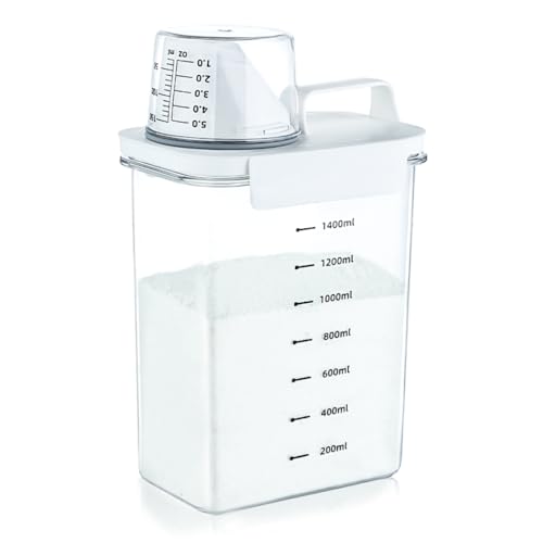 Washing Powder Storage Laundry Powder Storage Laundry Detergent Dispenser Laundry Room Organization Detergent Detergent Container for Fabric Softener Scent Booster Laundry Powder 1800ml