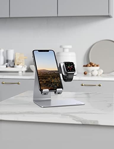 Amazon Brand - Eono 2 in 1 Apple Watch Phone Stand, Desktop Smartphone iWatch Holder Charging Station Dock for Applewatch Ultra Series 8/7/6/5/4/3/2/1/SE, iPhone 14 Plus Pro Max 13 Mini 12 11 XS X XR