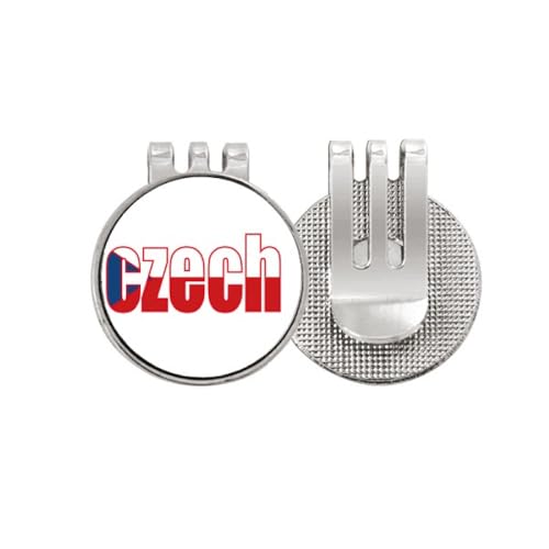 Marqueur de balle de golf drapeau tchèque magnétique en émail pour golfeur