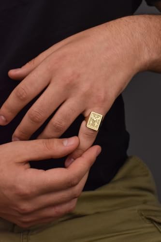 Bague Diable en argent 925, une chevalière rectangulaire unique à offrir - 4