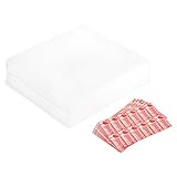 QUARKZMAN Schaumstoff Verpackungstaschen, 100 Stück 10x10 Zoll Luftpolsterfolie Taschen Kissen Schaum Verpackungsmaterial Weiß mit 60 Fragile Tags für Geschirr Möbel Gläser Tassen Umzug