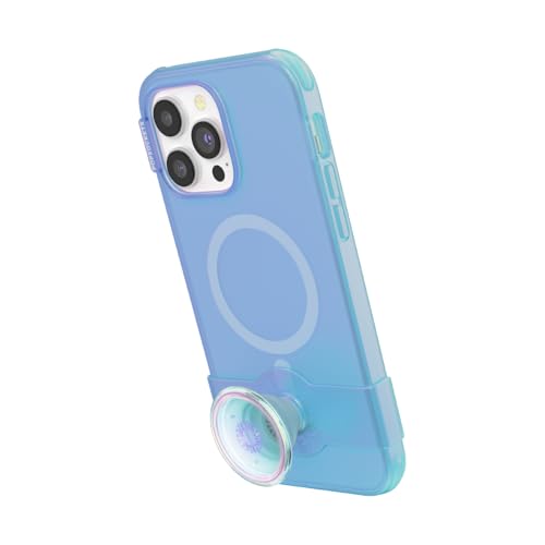 Image of PopSockets iPhone 14 Pro Max Phone Case with MagSafe, Wireless Charging Compatible, Blue - iPhone 14 Pro Max MS Blue Translucent