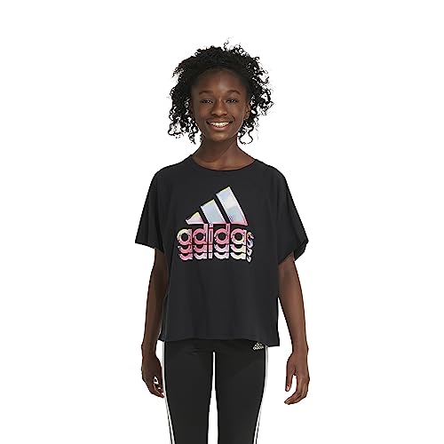 adidas Girls' Short Sleeve Raglan Loose Box Tee3