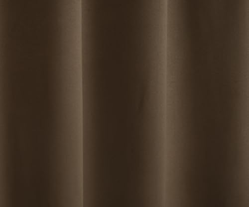 Image of KALIYO Coffee Blackout Pinch Pleat Curtains for Living Room & Bedroom | Room Darkening Curtains | Pinch Pleat Header| Noise Reducing | 11 FT | Pack of 2