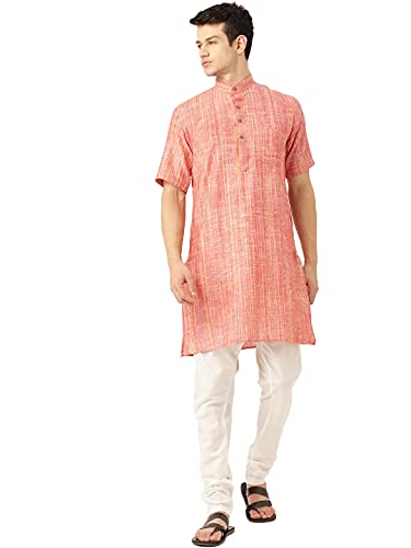 Image of Rajubhai Hargovindas Green Khadi Half Sleeve Kurta