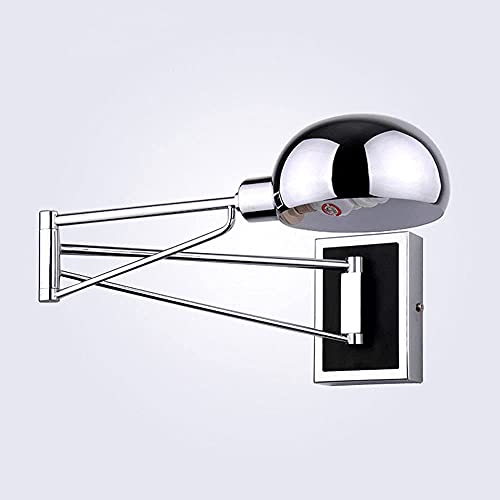 Aplique de pared industrial ajustable con brazo de luz en cromo 4