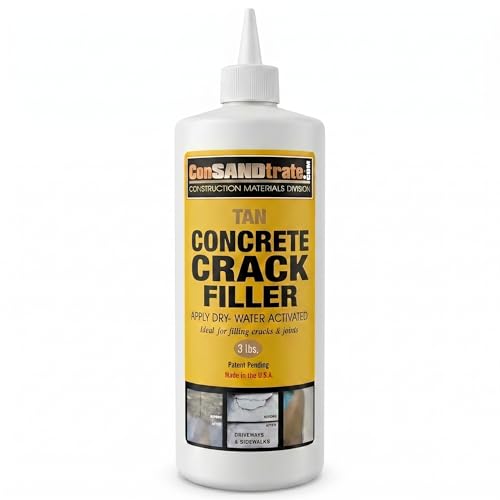 ConSandtrate Concrete Crack Filler - Gray - 3 lb. (Single Bottle) - Polymer Based Sealant for...