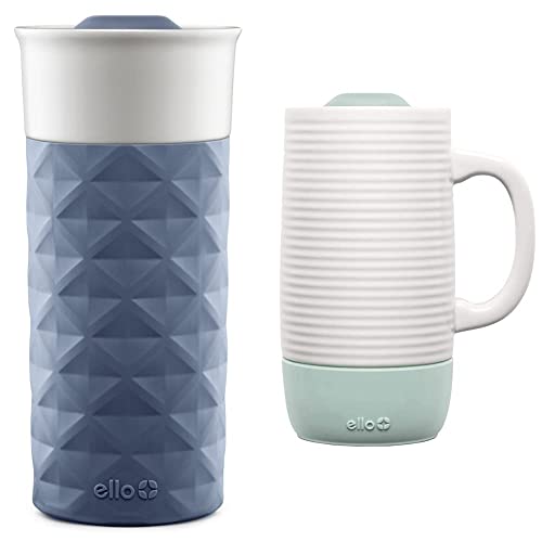 Ello Jane 18oz Ceramic Travel Mug with Handle, Splash-Resistant S...