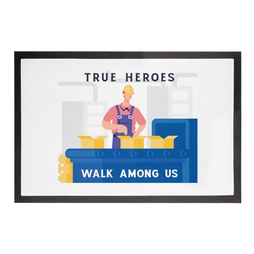 Paillasson blanc True Heroes Worker Industry en 75x50cm - 2