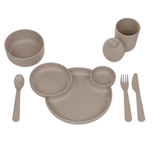 Dantoy Tiny Biobased Dinner Gift Set coffret vaisselle bébé Mocca 6200 - 3