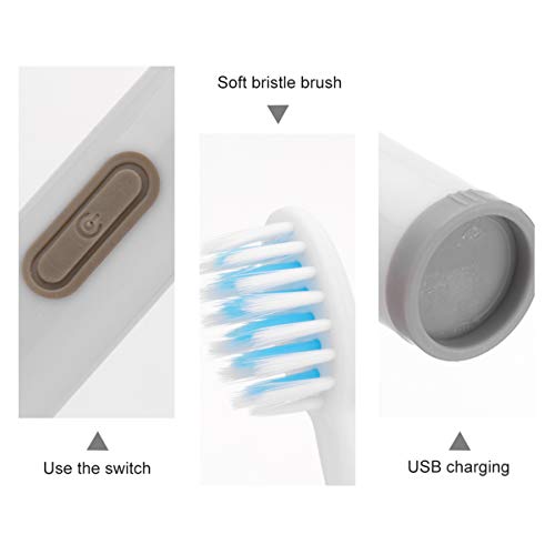 EXCEART Escova de Dentes Elétrica Sônica para Adultos Escova de Dentes Macia Recarregável Com 3 Cabe