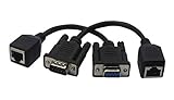 CERRXIAN DB9 RS232 COMメスポート - RJ45メス+ RS232メス - RJ45メスコネクタカードDB9シリアルポートエクステンダ - LAN CAT5 CAT6 RJ45ネットワークイーサネットケーブルアダプタ（1ペア）