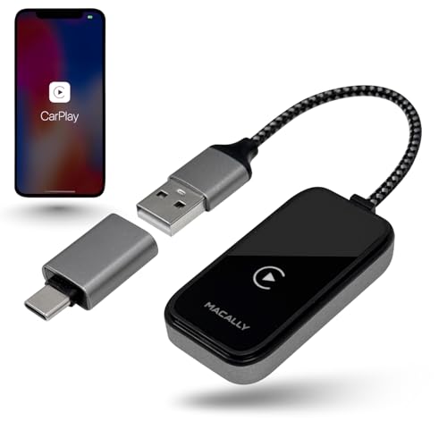 Wireless CarPlay Adapter for iPhone - Go Cordless in Seconds - USB Apple Car Play Wireless Adapter for iPhone 6 or Newer, 2017 Cars or Newer with USB C + A, Seamless, Crisp Sound, Bluetooth/WiFi