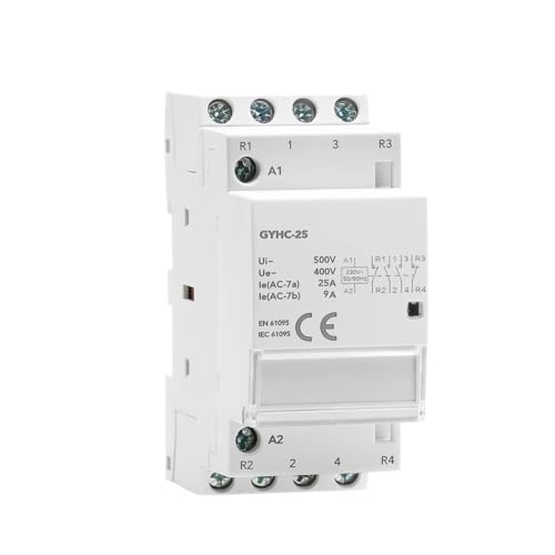 Contacteur domestique 4P 25A 4NO pour piloter un chauffe-eau et un chauffage AC230V