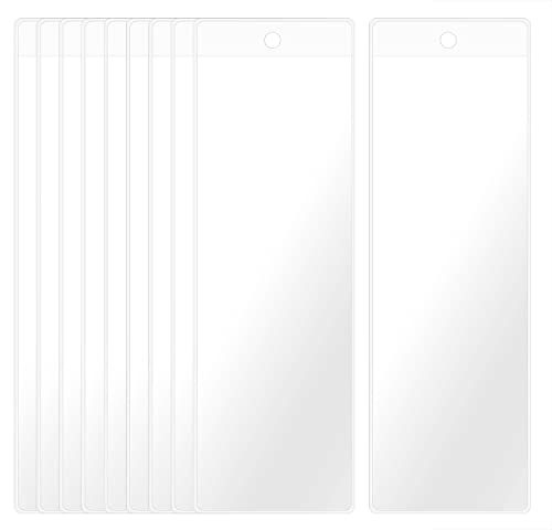 Clear Bookmark Sleeves Penta Angel 10Pcs Plastic Blank Photobooth Frames Vinyl Book Markers Cover Holder with Hole for Students Reading Wedding Valentines Gift Party Favor Decoration (10)
