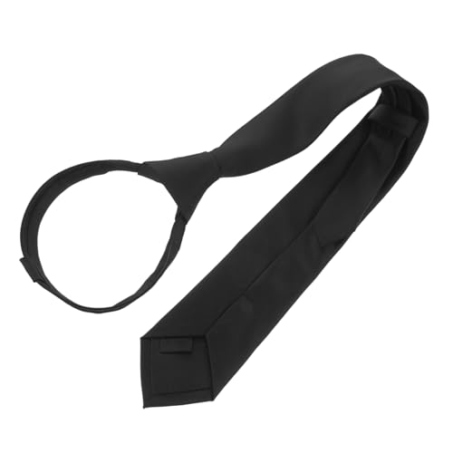 GLSTOY Cravate Zippée Unie Slim En Polyester Pour Homme Style Business Formel Soirée Noire Design Simple Et Pratique