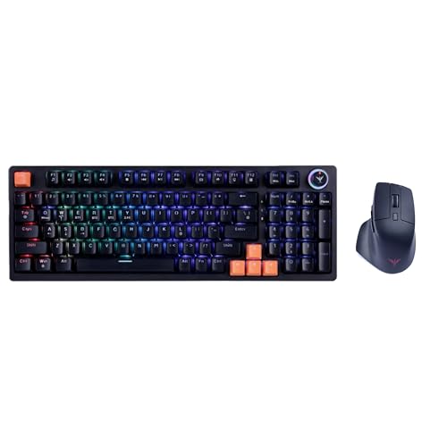 Image of VERITY Unifire 96 Gaming Keyboard and Mouse Set, RGB Backlit Mechanical Keyboard, Hot-Swappable, 6400 DPI Wireless Mouse, Black