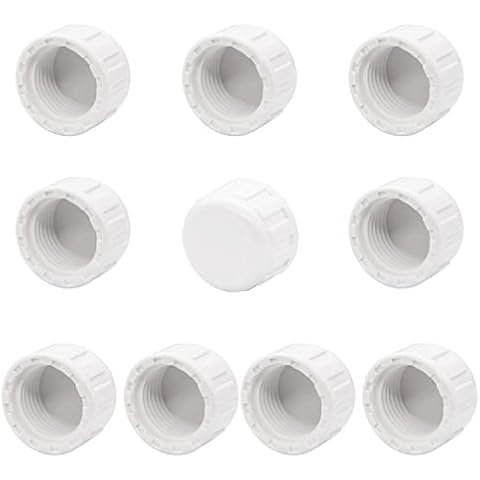 Tnuocke 10pcs 1/2" PVC Pipe Fittings End Female Thread Cap Plug Adapter White H-087-1/2 Cover