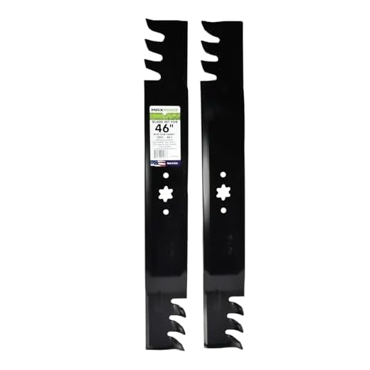 MaxPower 561544XB 2 Blade Commercial Mulching Set for Many 46 in. MTD, Cub Cadet, Troy-Bilt Mowers, Replaces OEM #'s 742-04290-X, 942-04290-X, 942-04361, 23.5x3 inches, Black