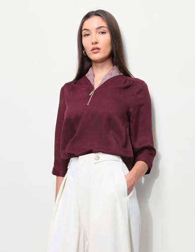 Image of U.s. Polo assn. Women Women's Solid Regular fit Zipper top
