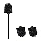 WAVEWO WC-Bürste, WC-Bürsten Mit 2 Bürstenköpfe, 7 cm Durchmesser Klobürste aus 304 Edelstahl für die Badezimmerreinigung (PP, schwarz)