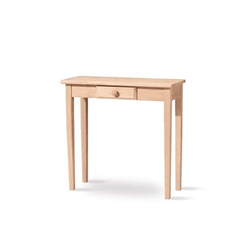 Pemberly Row Unfinished Natural Wood Console Table, Rustic Side Table For Living Room, Tall Farmhouse Desk For Entrance, Ready To Assemble #TOP10