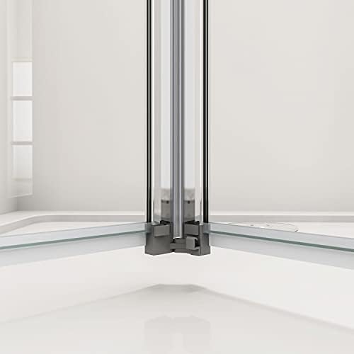 Huiyang 900mm Bi-Fold Glass Shower Screen Modern Shower Enclosure Reversible Folding Shower Cubicle Door