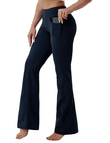 Image of BUBBLELIME Women Out Pockets High Waist Bootlegs Tummy Control Yoga Flared