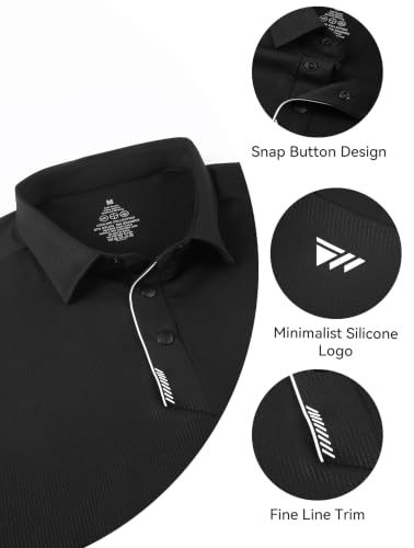 Esabel.C Men's Golf Dry Fit Collared Short Sleeve Polo Shirt w/ 4-Way Stretch (various) - image 5