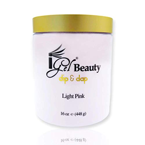 iGel - 100% Pure NAil Acrylic/Dipping Powder - Pink & White Collection (LIGHT PINK - 16oz)