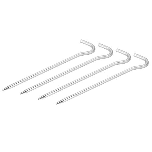 6つペグ アルミ合金 テントペグ キャンプ用具 4つロープ付き 耐用 滑り止め ポータブル