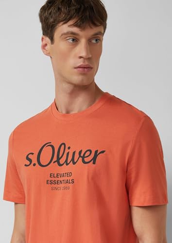 s.Oliver Herren T-Shirt mit Logo-Print – aus Baumwolle, Regular Fit, Rundhals – Ansicht 5