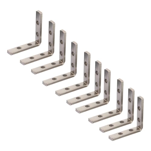 OSOLADY Sturdy 10 Pack Carbon Steel Right Angle Connectors t Slot Joint Brackets for Building Industrial Use