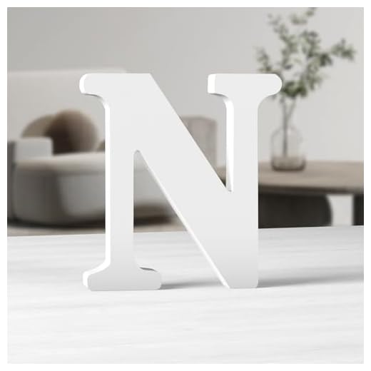MeteoraPrime Lettres en Bois Blanc de 6 Pouces Lettres en Bois Non Finies pour Décor Murale Lettres Debout Décoratives Grandes Lettres pour Décor Murale pour Projets de FêTe à La Maison (N)