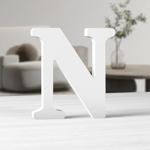 MeteoraPrime Lettres en Bois Blanc de 6 Pouces Lettres en Bois Non Finies pour Décor Murale Lettres Debout Décoratives Grandes Lettres pour Décor Murale...