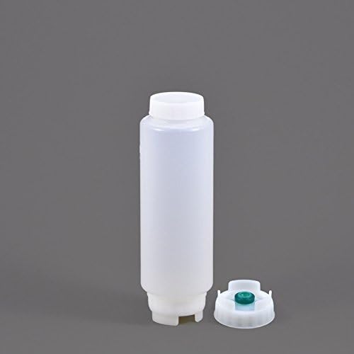 Miniatura 2 de FIFO Botella exprimible recargable de 20 onzas, dispensador de válvula pequeña de punta verde para condimentos finos, salsas, masa y aderezo,