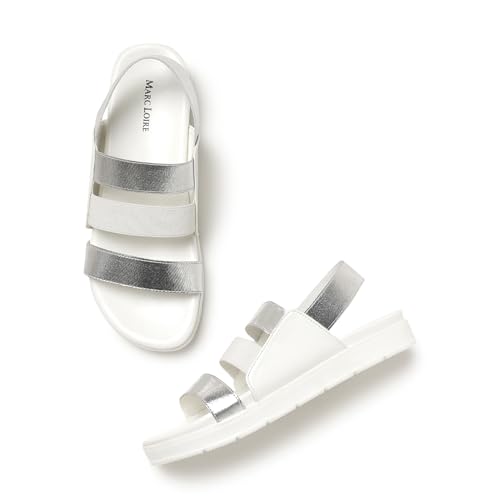 Image of Marc Loire Women Platform Heel Fashion Sandal With Slingback Strap; Smart Casual Footwear
