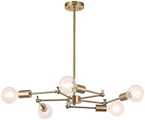 Lustre de ligne de géométrie bronze à 5 bras pour éclairer une chambre