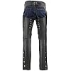 Milwaukee Leather Women's Black Premium Leather Motorcycle Rider Chaps w/Deep Hip Pockets/Back Thigh Laces-ML1173-2X-Small