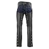 Milwaukee Leather Women's Black Premium Leather Motorcycle Rider Chaps w/Deep Hip Pockets/Back Thigh Laces-ML1173 - Medium