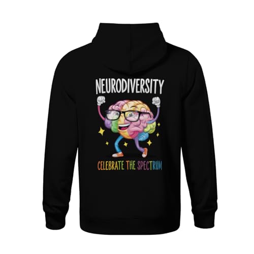 Kids Retro Neurodiversity Brain Autism Awareness Boys Girls Lightweight Kangaroo Pocket Fleece Hoodies3