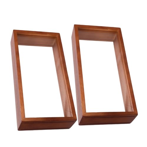 GALPADA 2個 創意干花標ディスプレイフレーム 厚みある黒胡桃色アクリル額縁 多用途プレスフラワーフレーム 寝室 リビング装飾用