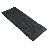 GOPLUS Liegenauflage, Auflage für Gartenliege 190 x 70 x 7 cm, Deckchair Auflage, Baumwolle Feldbett Martratze mit 4 Befestigungsbändern für Liegestuhl & Sonnenliege (Dunkelgrau)