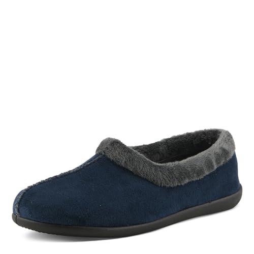 Flexus AMALIE Women’s Moccasin Slipper – Plush Slip-On with Removable Insole and Flexible Sole – Cozy Indoor House Shoe