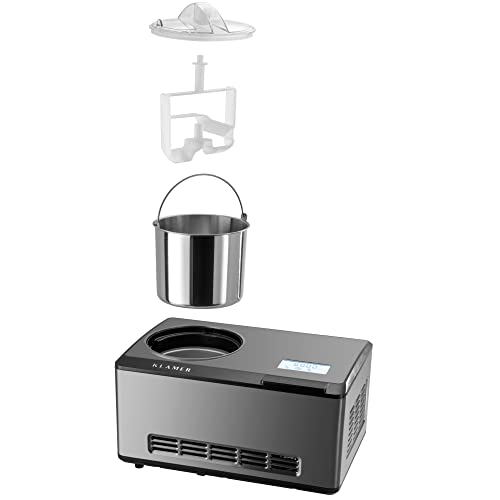 KLAMER 2-in-1 Eismaschine & Joghurtbereiter 2 L, 180 W Eiscrememaschine aus Edelstahl mit Kühl- und Heizfunktion, hausgemachtes Speiseeis mit selbstkühlendem Kompressor, mit digitalem Rezeptbuch – Bild 5