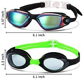 4 Pack Kids Swim Goggles Ages 6-14 UV Protection Anti Fog No Leaking Pool Swimming Goggles for Boys Girls Youth