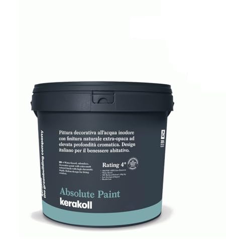 Absolute Paint Kerakoll Lt 4, Pittura decorativa all’acqua inodore con finitura naturale extra‑opaca ad elevata profondità cromatica.