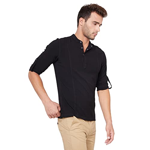 Image of Identiti Men Solid Slim Fit 100% Viscose Casual Shirt /Kurta for Men