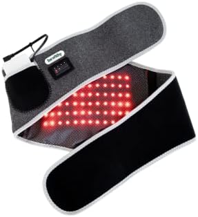 BE WLTHY Cordless Heating Pad with Massager, Infrared Red Light Therapy for Period Cramps, Lower Back Pain, Muscle, Sciatica, IBS, Hip Pain Relief, Electric and Portable Body Wrap with USB Power Bank