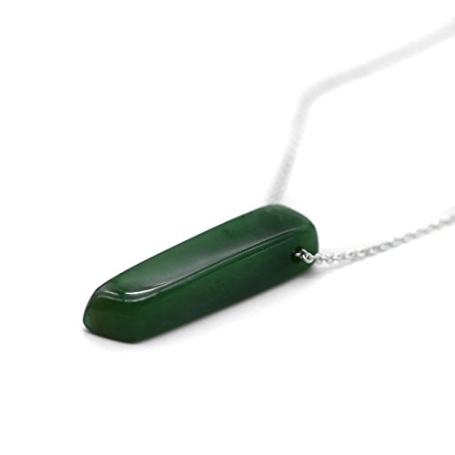Stellia Dagger Jade Necklace 18” – 20” Adjustable Silver Plated Chain3
